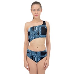 Circuit Pcb Tile Tiling Computer Spliced Up Two Piece Swimsuit by Pakrebo