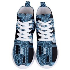 Circuit Pcb Tile Tiling Computer Women s Lightweight High Top Sneakers by Pakrebo