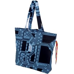 Circuit Pcb Tile Tiling Computer Drawstring Tote Bag by Pakrebo