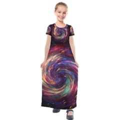 Cassiopeia Supernova Cassiopeia Kids  Short Sleeve Maxi Dress by Pakrebo