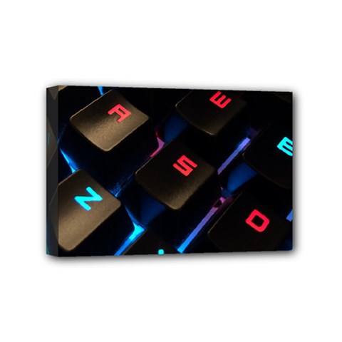 Keyboard Gamer Computer Technology Mini Canvas 6  X 4  (stretched) by Pakrebo