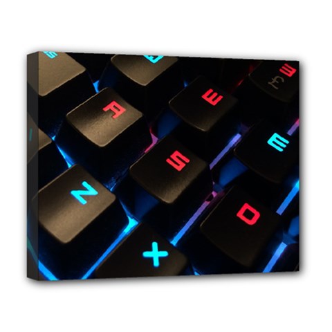 Keyboard Gamer Computer Technology Deluxe Canvas 20  X 16  (stretched) by Pakrebo