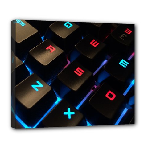 Keyboard Gamer Computer Technology Deluxe Canvas 24  X 20  (stretched) by Pakrebo