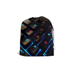 Keyboard Gamer Computer Technology Drawstring Pouch (medium) by Pakrebo