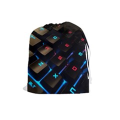 Keyboard Gamer Computer Technology Drawstring Pouch (large) by Pakrebo