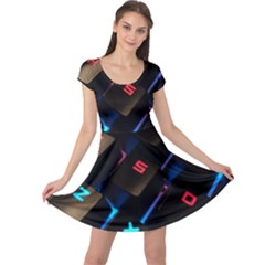 Keyboard Gamer Computer Technology Cap Sleeve Dress by Pakrebo