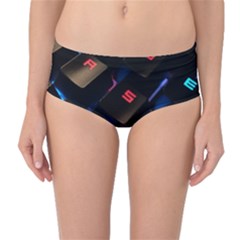 Keyboard Gamer Computer Technology Mid-waist Bikini Bottoms by Pakrebo