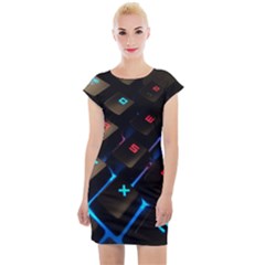 Keyboard Gamer Computer Technology Cap Sleeve Bodycon Dress