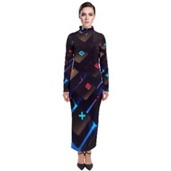 Keyboard Gamer Computer Technology Turtleneck Maxi Dress by Pakrebo