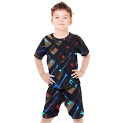 Keyboard Gamer Computer Technology Kids  Tee And Shorts Set