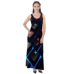 Keyboard Gamer Computer Technology Sleeveless Velour Maxi Dress by Pakrebo