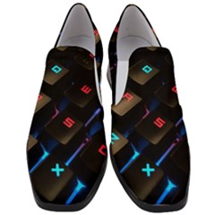 Keyboard Gamer Computer Technology Slip On Heel Loafers