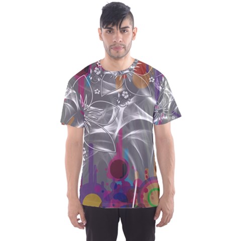 Flora Entwine Fractals Flowers Men s Sports Mesh Tee by Pakrebo