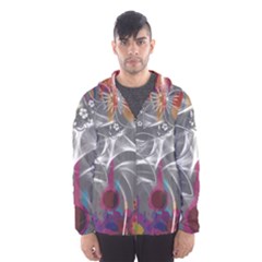 Flora Entwine Fractals Flowers Men s Hooded Windbreaker