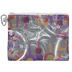 Flora Entwine Fractals Flowers Canvas Cosmetic Bag (xxl) by Pakrebo