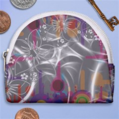 Flora Entwine Fractals Flowers Horseshoe Style Canvas Pouch by Pakrebo