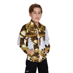 Cogs Gears Tiling Cogwheel Kids  Windbreaker by Pakrebo