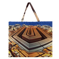 Stadium Fractal The Future Zipper Large Tote Bag by Pakrebo