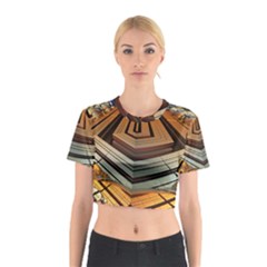 Stadium Fractal The Future Cotton Crop Top by Pakrebo