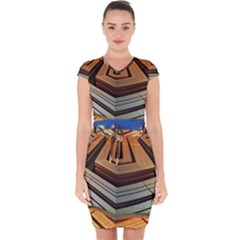 Stadium Fractal The Future Capsleeve Drawstring Dress  by Pakrebo