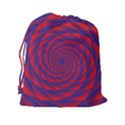 Fractal Rose Blue Red Drawstring Pouch (XXL) View2