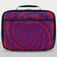 Fractal Rose Blue Red Full Print Lunch Bag by Pakrebo