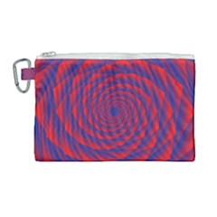 Fractal Rose Blue Red Canvas Cosmetic Bag (large) by Pakrebo