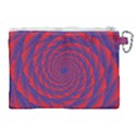 Fractal Rose Blue Red Canvas Cosmetic Bag (XL) View2