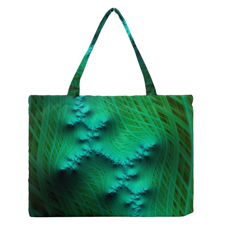 Fractal Maths Design Backdrop Zipper Medium Tote Bag