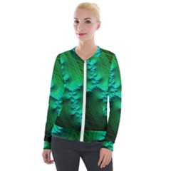 Fractal Maths Design Backdrop Velour Zip Up Jacket