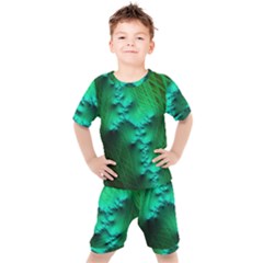 Fractal Maths Design Backdrop Kids  Tee And Shorts Set by Pakrebo