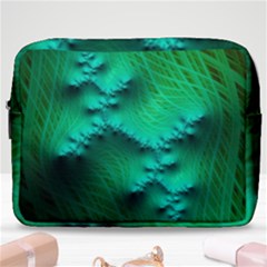 Fractal Maths Design Backdrop Make Up Pouch (large) by Pakrebo