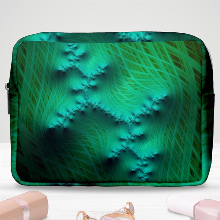 Fractal Maths Design Backdrop Make Up Pouch (Large)