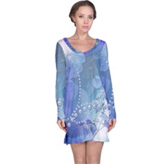 Wonderful Floral Design With Pearls Long Sleeve Nightdress by FantasyWorld7