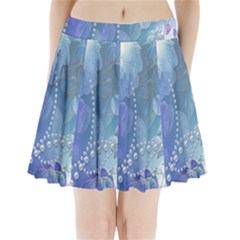 Wonderful Floral Design With Pearls Pleated Mini Skirt by FantasyWorld7