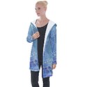 Wonderful Floral Design With Pearls Longline Hooded Cardigan View1