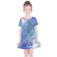 Wonderful Floral Design With Pearls Kids  Simple Cotton Dress by FantasyWorld7