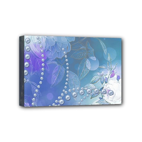 Wonderful Floral Design With Pearls Mini Canvas 6  X 4  (stretched) by FantasyWorld7