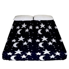 Starry Night Cartoon Print Pattern Fitted Sheet (california King Size) by dflcprintsclothing