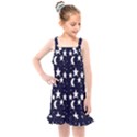 Starry Night Cartoon Print Pattern Kids  Overall Dress View1