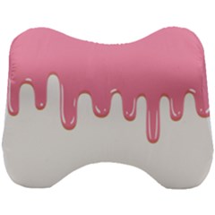 Ice Cream Pink Melting Background Head Support Cushion by genx