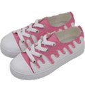 Ice Cream Pink melting background Kids  Low Top Canvas Sneakers View2