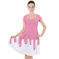 Ice Cream Pink Melting Background Cap Sleeve Midi Dress by genx