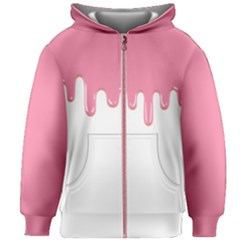 Ice Cream Pink Melting Background Kids  Zipper Hoodie Without Drawstring by genx