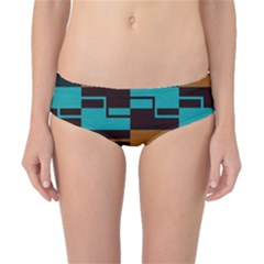 Illusion In Orange & Teal Classic Bikini Bottoms by WensdaiAmbrose