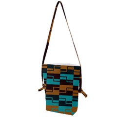 Illusion In Orange & Teal Folding Shoulder Bag by WensdaiAmbrose