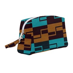 Illusion In Orange & Teal Wristlet Pouch Bag (medium)