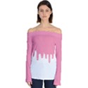 Ice Cream Pink melting background Bubble Gum Off Shoulder Long Sleeve Top View1