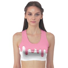 Ice Cream Pink Melting Background Bubble Gum Sports Bra by genx