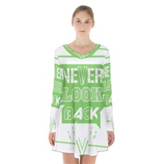 Never Look Back Long Sleeve Velvet V-neck Dress by Melcu